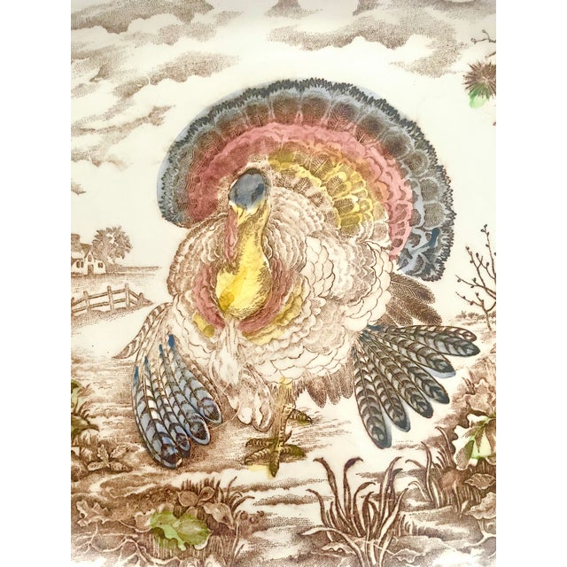 Vintage Transferware Turkey Platter For Sale - Image 4 of 9