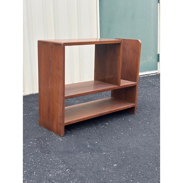 Wood Mid-Century Modern Walnut Bookshelf Magazine Rack, Circa 1960's For Sale - Image 7 of 12