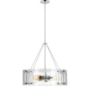 Alexa Hampton By Visual Comfort Studio Calvert 4-Light Medium Chandelier in Polished Nickel