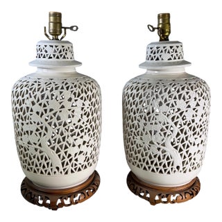 1970s Blanc De Chine Table Lamps - a Pair For Sale