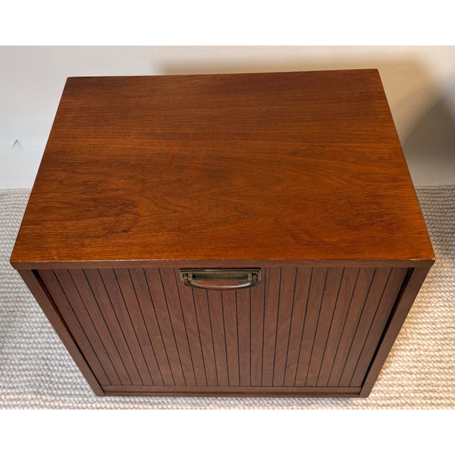 1960s 1960s Mid-Century Lane Walnut Record Cabinet, Drop-Front (1963) For Sale - Image 5 of 7