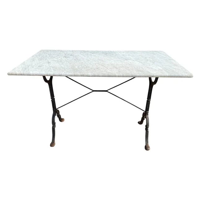 French Cast Iron and Marble Bistro Table, 1960s For Sale - Image 14 of 14