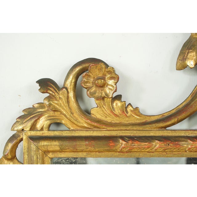 Early 20th Century Antique Neoclassical Italian Giltwood Wall Mirror For Sale - Image 5 of 10