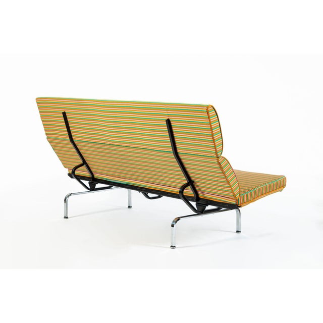 Metal Eames Sofa Compact for Herman Miller, Alexander Girard Maharam Striped Fabric, 2 Available For Sale - Image 7 of 17