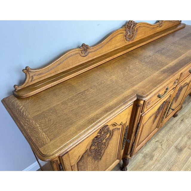 Vintage French Louis Style Oak Sideboard For Sale - Image 11 of 16