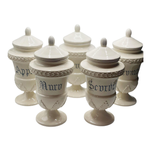 19th Century French Ceramic Apothecary Jar - Five Available