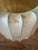 Antique White Vintage Mid-Century Modern Resin and Metal Cocoon Pendant Lamp Shade For Sale - Image 8 of 12