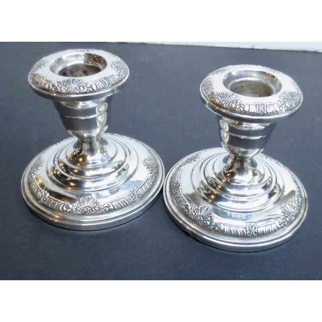 Fisher Sterling Silver Candlesticks -- A Pair of 2 For Sale - Image 4 of 5