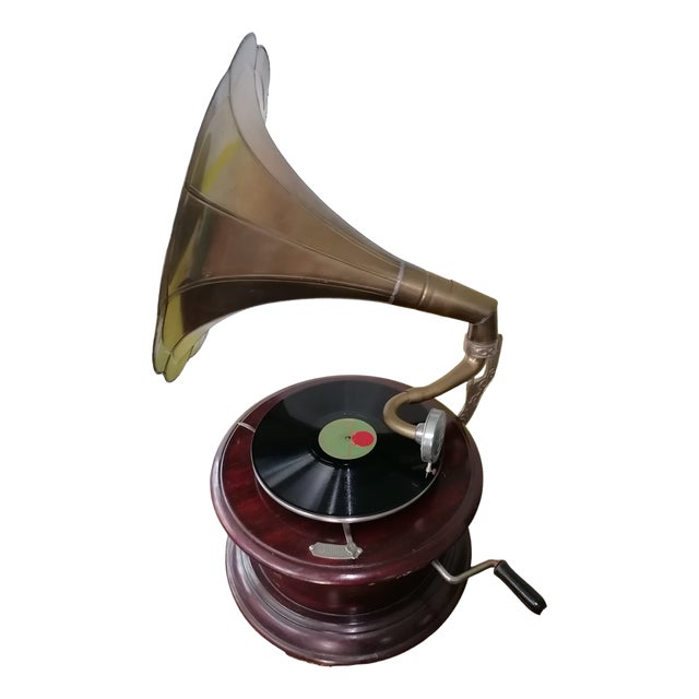 Gramophone in Round Shape La Voce Del Padrone For Sale