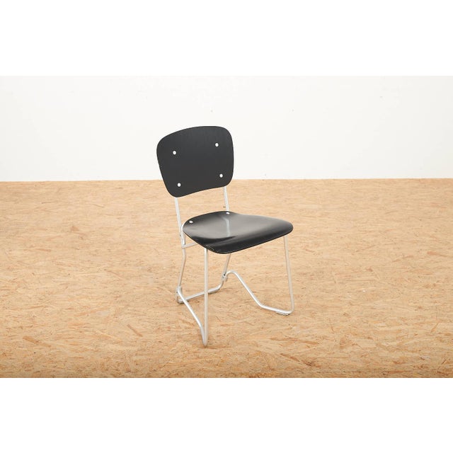 Alu Flex Chair in Aluminum Frame and Black Plywood Seat and Back from Armin Wirth, 1951 For Sale - Image 4 of 15