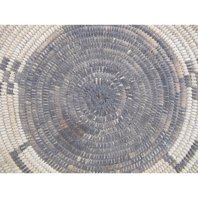 Rustic Pima or Papago O'Odham Native American Coiled Round 11 3/4" Basket Tray For Sale - Image 3 of 7