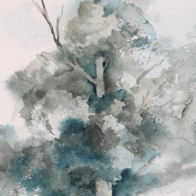 Late 20th Century Late 20th Century Original Landscape Watercolor by Tulsa Artist Ellen Shannon – Tree, House & Reflection Scene For Sale - Image 5 of 15