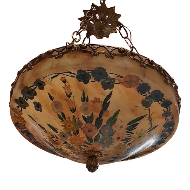Alabaster Pendant Lamp, 1930s For Sale