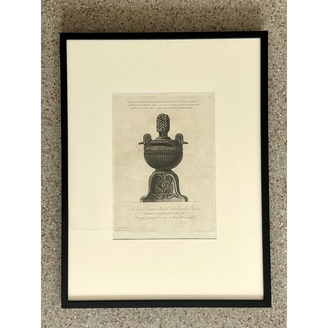 Vintage Italian Monumental Giovanni Batista Piranesi Urn Print For Sale In West Palm - Image 6 of 12