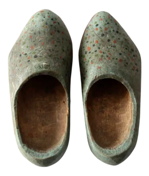 Antique Children's Wooden Clogs Pair