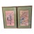 Pair Chinese Asian Silk Watercolor 1940s Paintings ~ Framed & Signed For Sale