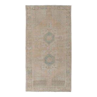 Vintage Turkish Oushak Area Rug 3ft 8in X 7ft 8in For Sale