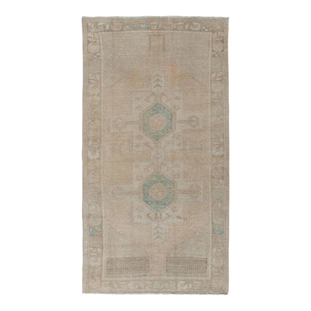 Vintage Turkish Oushak Area Rug 3ft 8in X 7ft 8in For Sale