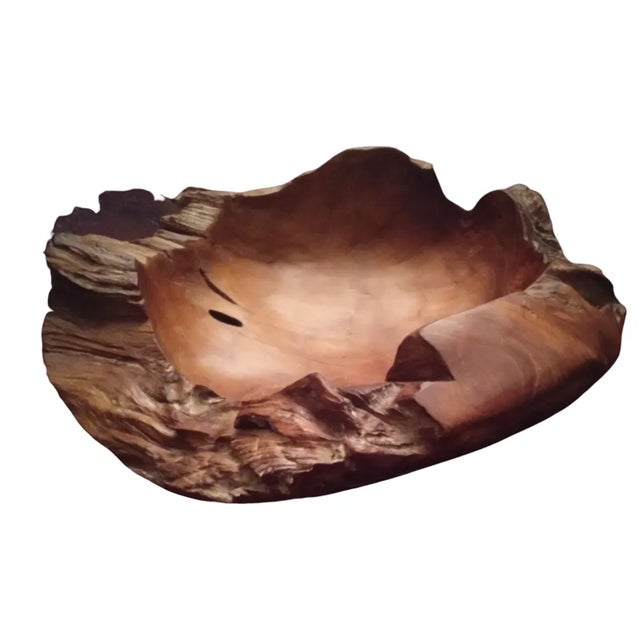 1980s Wooden Bowl Sculpture For Sale - Image 4 of 4