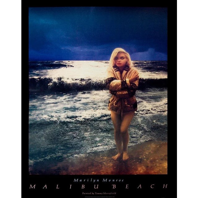 Contemporary 1989 Tommy Merryfield 'Marilyn Monroe-Malibu Beach' Blue,Black Offset Lithograph For Sale - Image 3 of 3