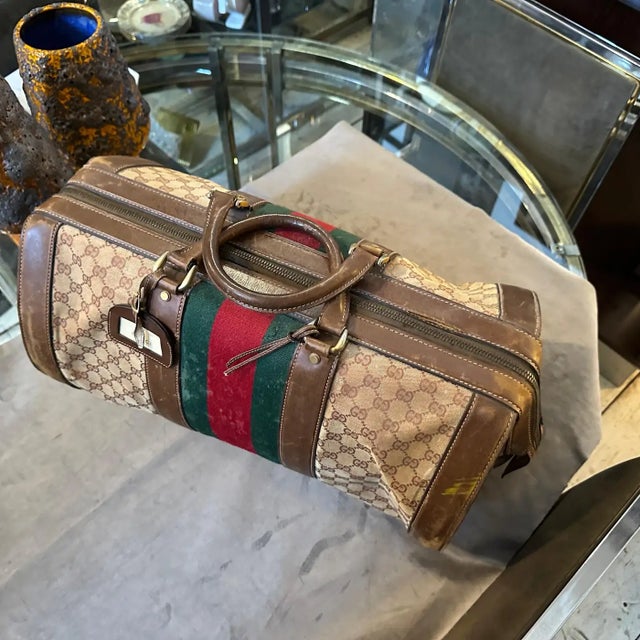 Italian A 1970s Iconic Gg Monogram Bowling Bag by Gucci For Sale - Image 3 of 12