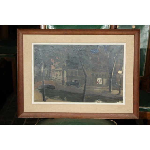 1940s oil painting of Amsterdam's red light district. Perfect for living space area.