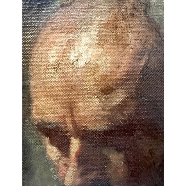 1910s Antique 1910s Original Paul Gerhart Vowe Man Beard Oil Painting Portrait Realism For Sale - Image 5 of 11