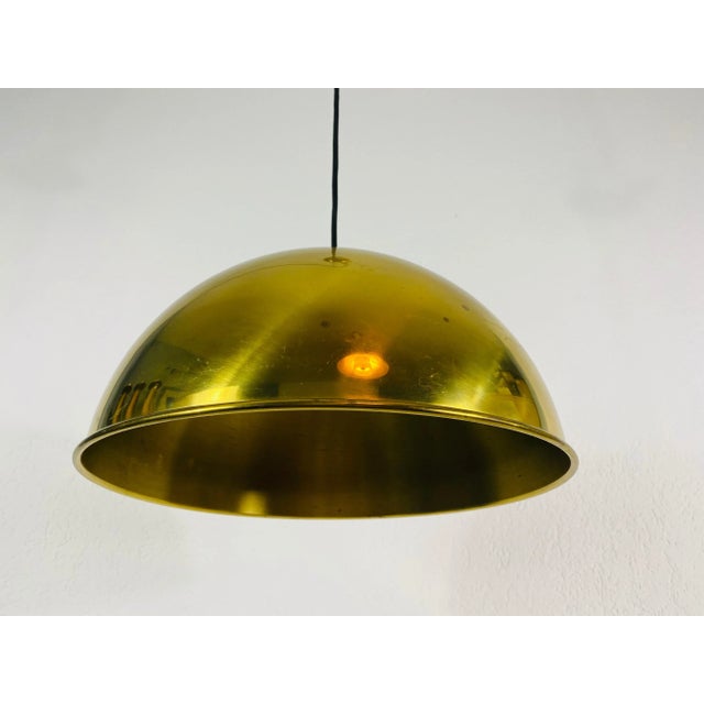 Brass Polished Brass Pendant Lamp by Florian Schulz, 1970s, Germany For Sale - Image 8 of 10