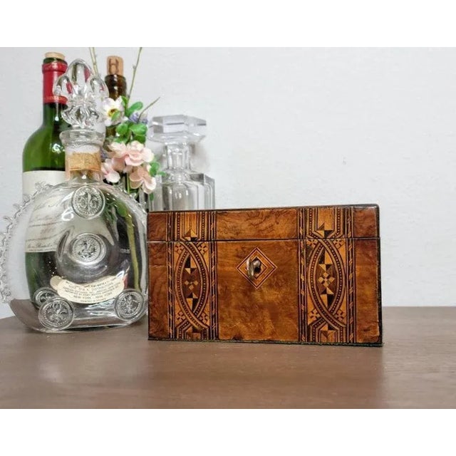 Wood 19th Century English Tunbridge Ware Marquetry Tea Caddy For Sale - Image 7 of 11