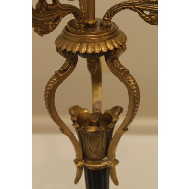 Metal French Empire Style Pair Bronze Candelabra For Sale - Image 7 of 13