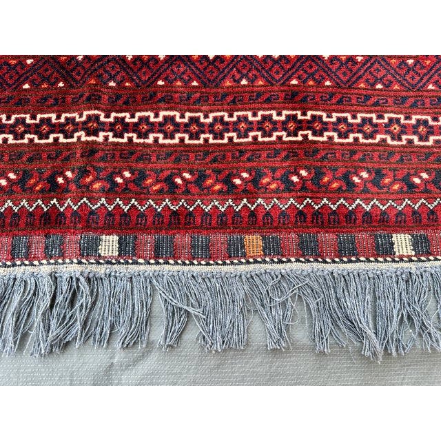 High Quality Afghan Beshir Kunduz All-Over Lattice Rug - 6'2" X 3'8" For Sale - Image 10 of 12