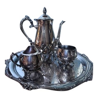 Vintage Oneida 4 Piece Silver Tea/Coffee Set For Sale