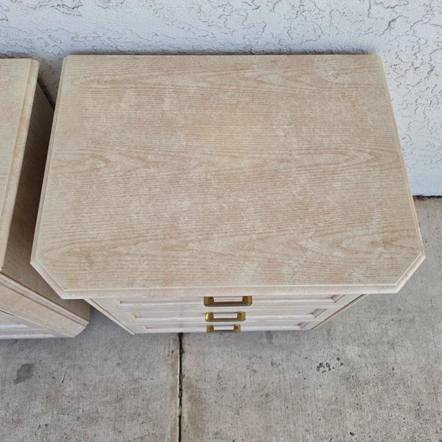 Henredon Henredon Charisma Nightstands Side Tables Picklewood Pair For Sale - Image 4 of 17