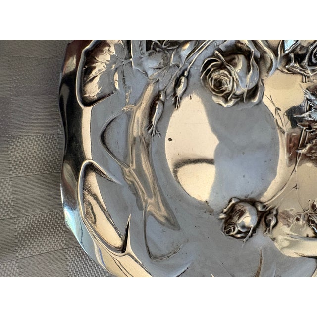 Late 19th Century Small Art Nouveau Sterling Silver Repousse Dish For Sale In Lexington, KY - Image 6 of 12