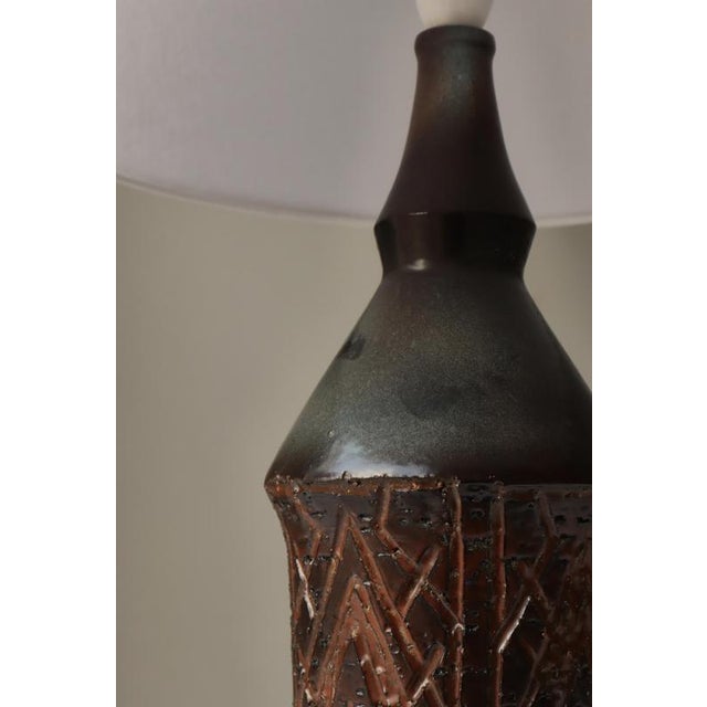 1960s Scandinavian Modern Stoneware Table Lamp from Sejer, 1960s For Sale - Image 5 of 15