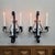 1960s 1960 Spanish Revival Three-Arm Wrought Iron Candle Sconces, Pair For Sale - Image 5 of 14
