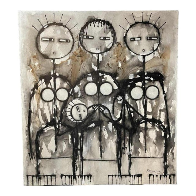 Jean-Pierre Katembwe, Birth of a Girl, Oil on Canvas, 2017 For Sale - Image 12 of 12