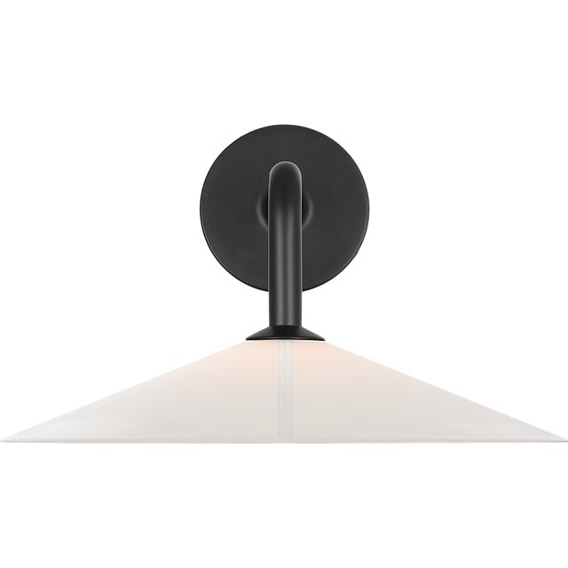 Ponce 9" Sconce in Modern Iron with Milk White Glass Shade Designer: Amber Lewis Finish: Modern Iron Height: 8.5" Width:...