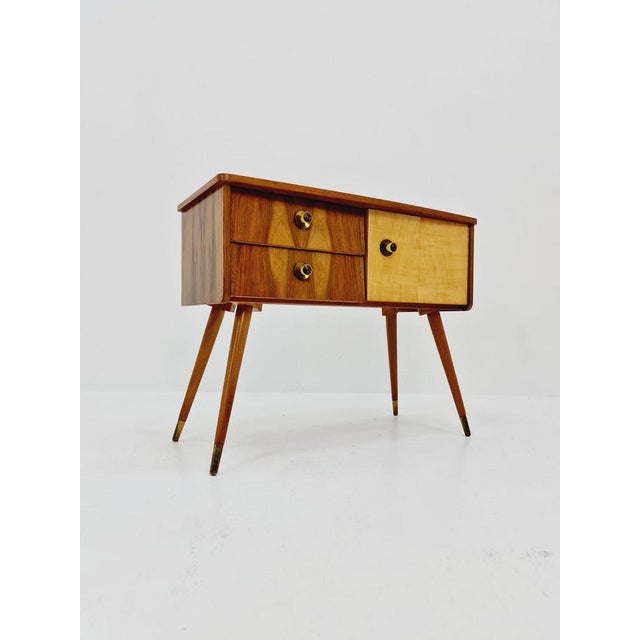 Small Mid-Century German Walnut and Beech Sideboard, 1950s For Sale - Image 6 of 11