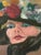 Illustration Intage Fashion Illustration Style Pastel Portrait of Woman in Black Hat, 1980s For Sale - Image 3 of 9
