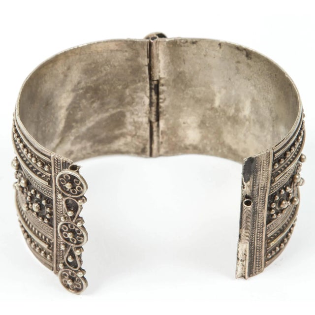 Silver Moroccan Berber Tribal Cuff For Sale - Image 8 of 10