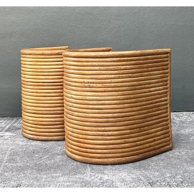 Vintage Stacked Rattan Lounge Chairs- A Pair For Sale - Image 9 of 12