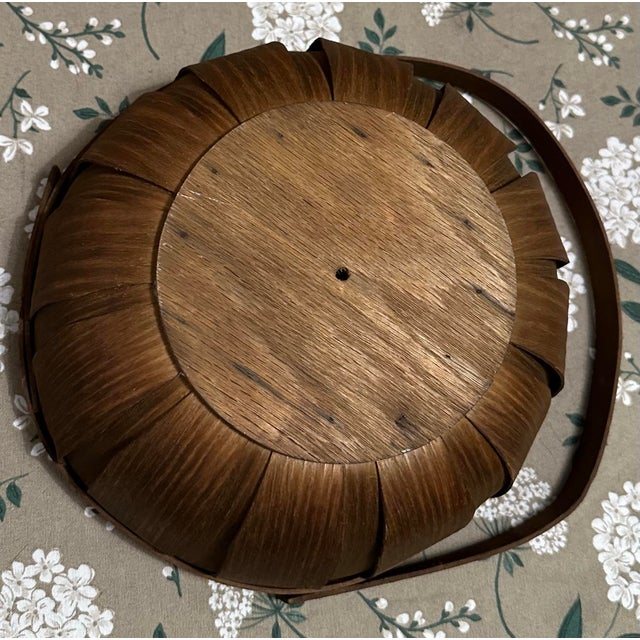 Farmhouse Vintage Mid 20th Century Wood Planks Gathering Basket For Sale - Image 3 of 10