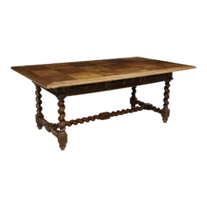 19th Century French Henri II Medieval Renaissance Revival Parquetry Library Table