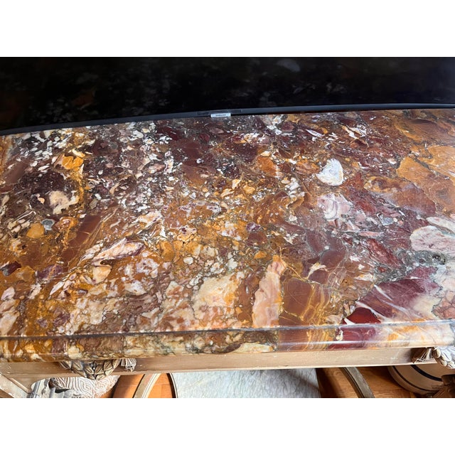 Antique Breche De Vendome Marble Console Table For Sale - Image 4 of 6