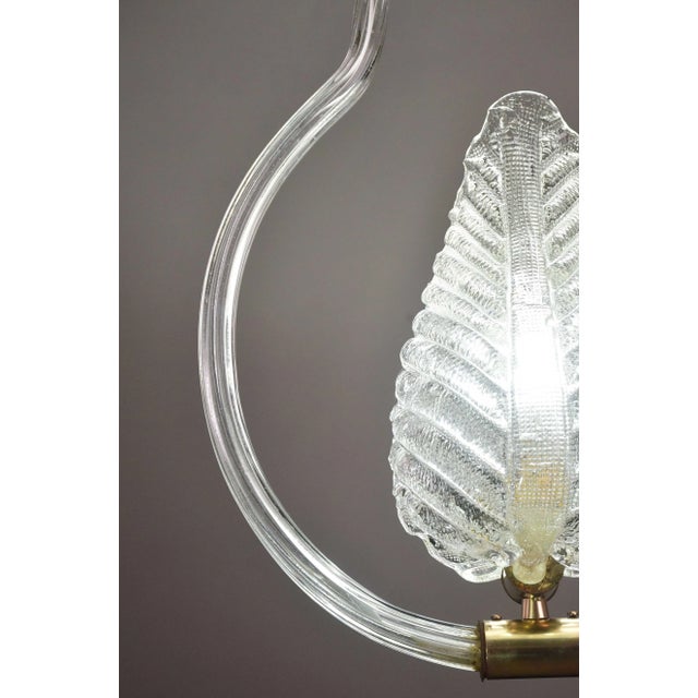 Lovely Transparent Art Decò Barovier E Toso Pendant Light Murano Glass, 1940s For Sale - Image 10 of 14