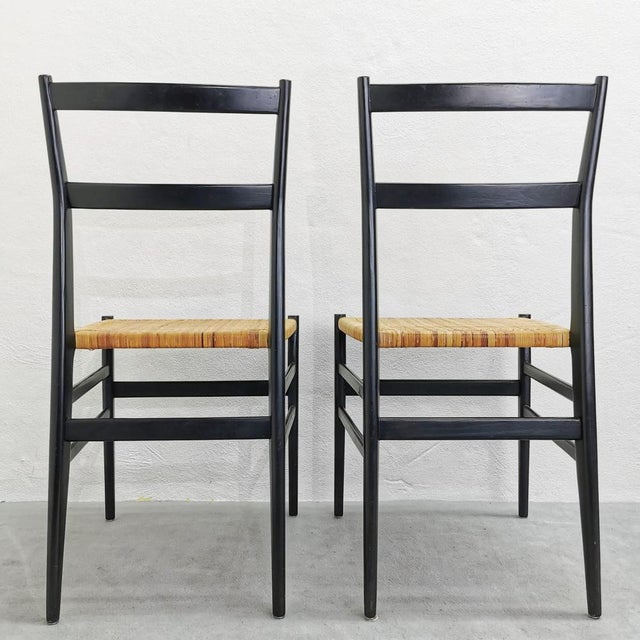 Mod. 646 Dining Chairs in Black Ash and Straw by Gio Ponti for Cassina, 1952, Set of 4 For Sale - Image 16 of 18