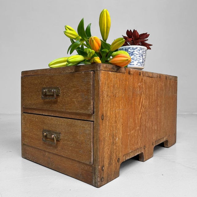 Vintage Japanese Wooden Drawer Chest, 1950s For Sale - Image 10 of 14