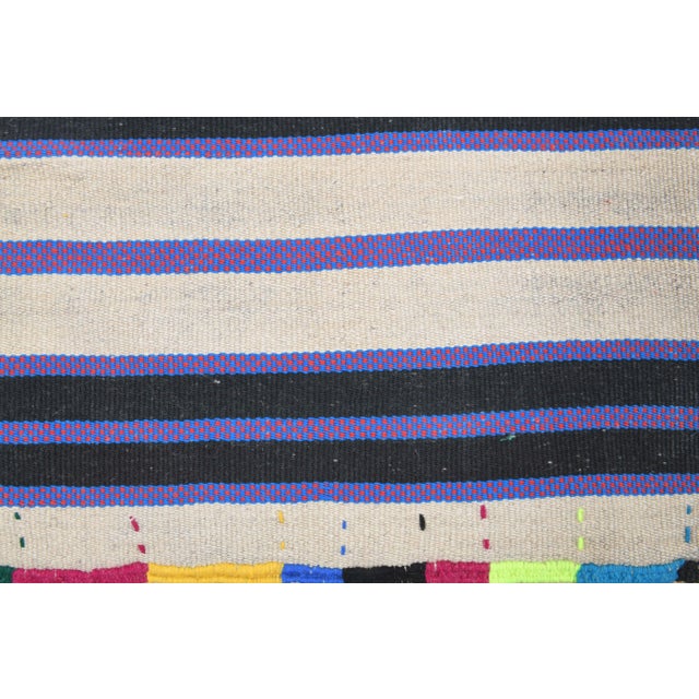 Vintage Turkish Oushak Handmade Wool Cotton Purple Kilim Area Rug For Sale - Image 9 of 11