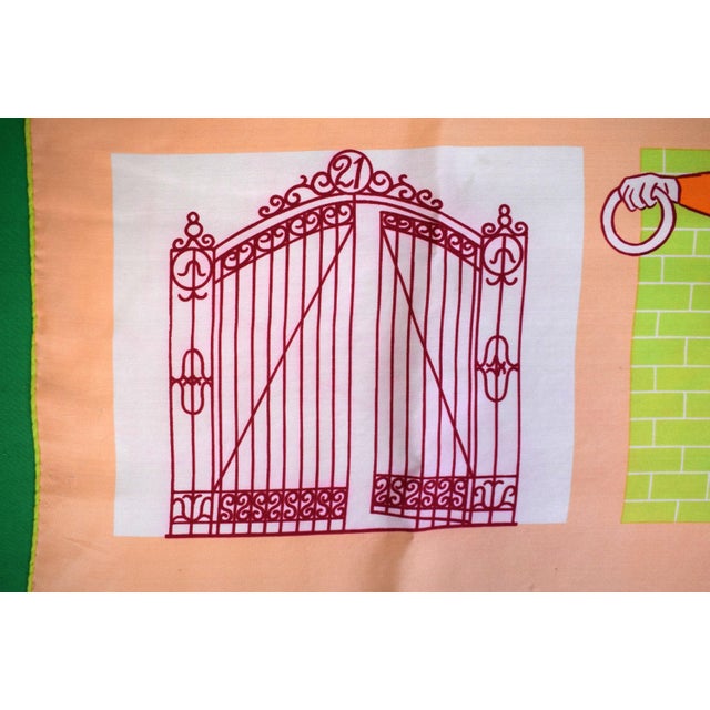 The "21" Club Lime & Peach Silk Scarf W/ Jockey Logo XXV For Sale - Image 4 of 6